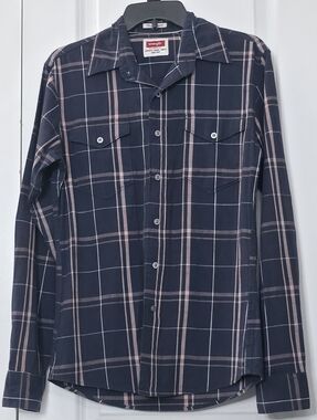Wrangler | Plaid Button-Down Flex Shirt | Size Small